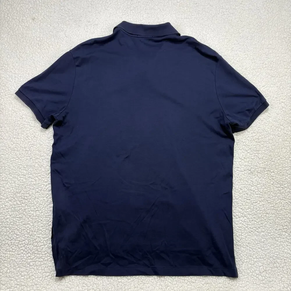 POLO RALPH LAUREN Pima Soft Touch‎ Mens Size XL Polo Navy Natural Flesh Pony
